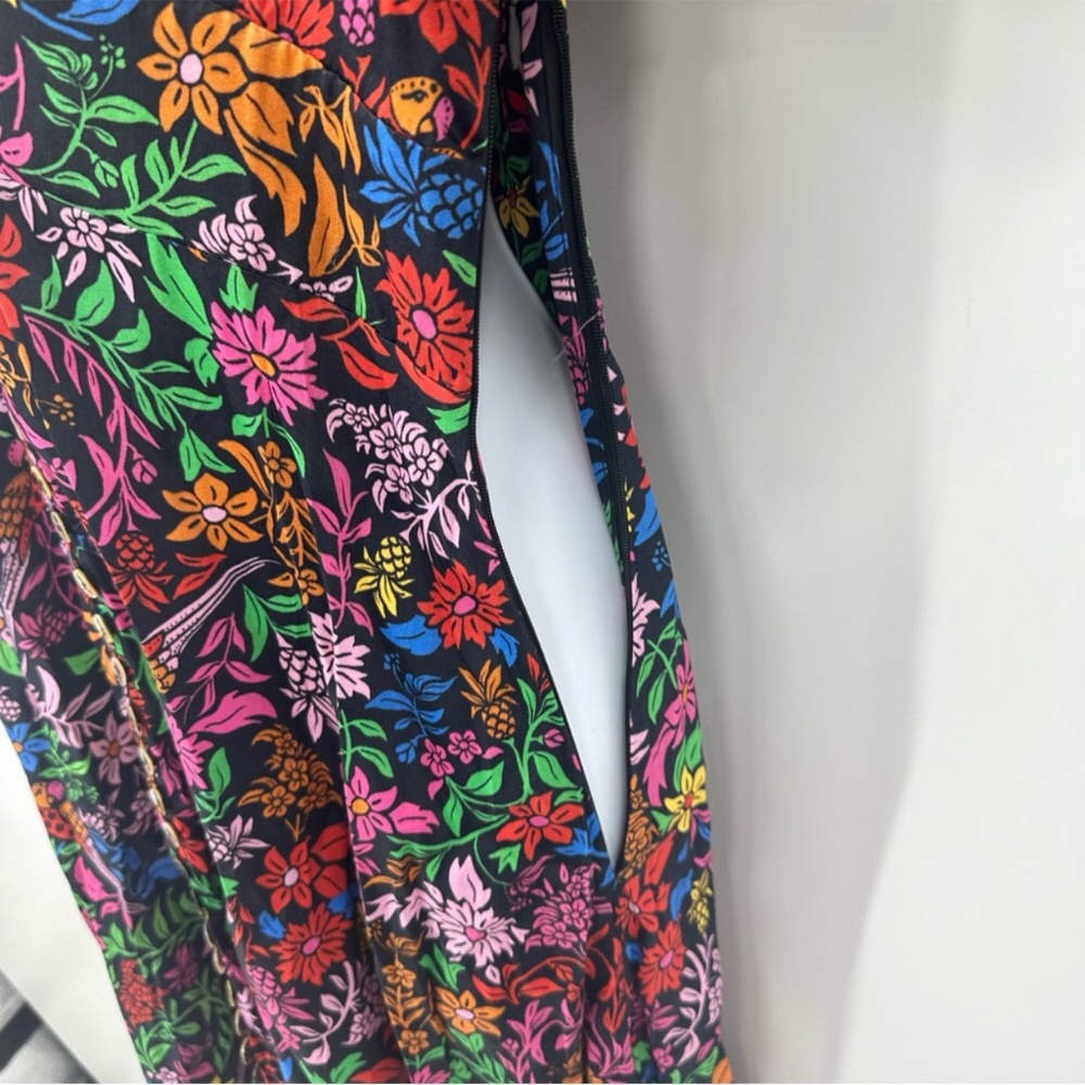 Farm Rio Tropical Garden Lenzing™ Ecovero™ Viscose Midi Dress Small New FLAWED - Picture 8 of 16